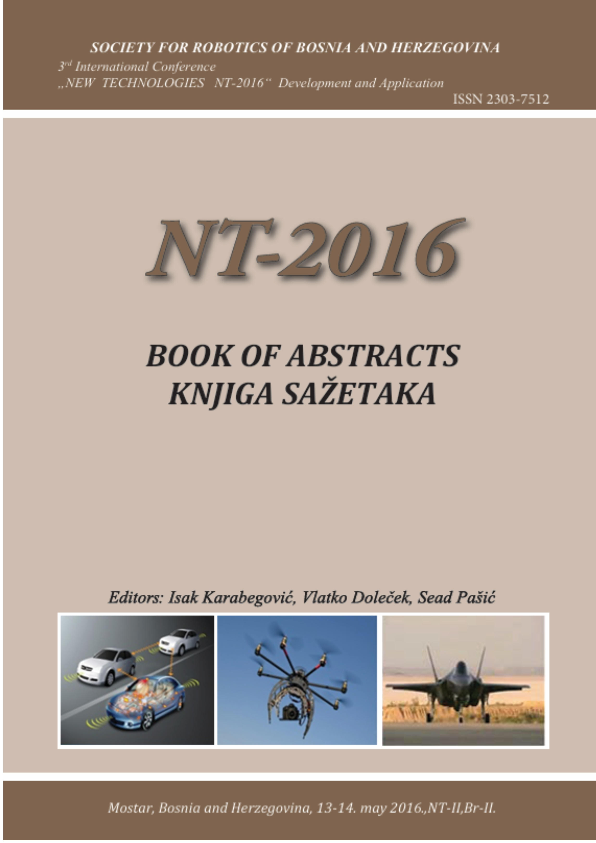 3rd International Conference „New Technologies, Development and Application“ (NT-2016)
